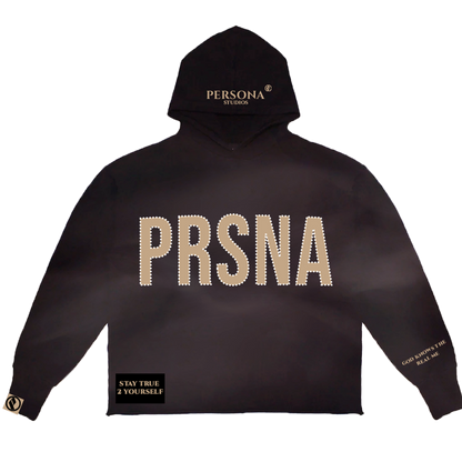 PERSONA Brown Acid Wash Hoodie