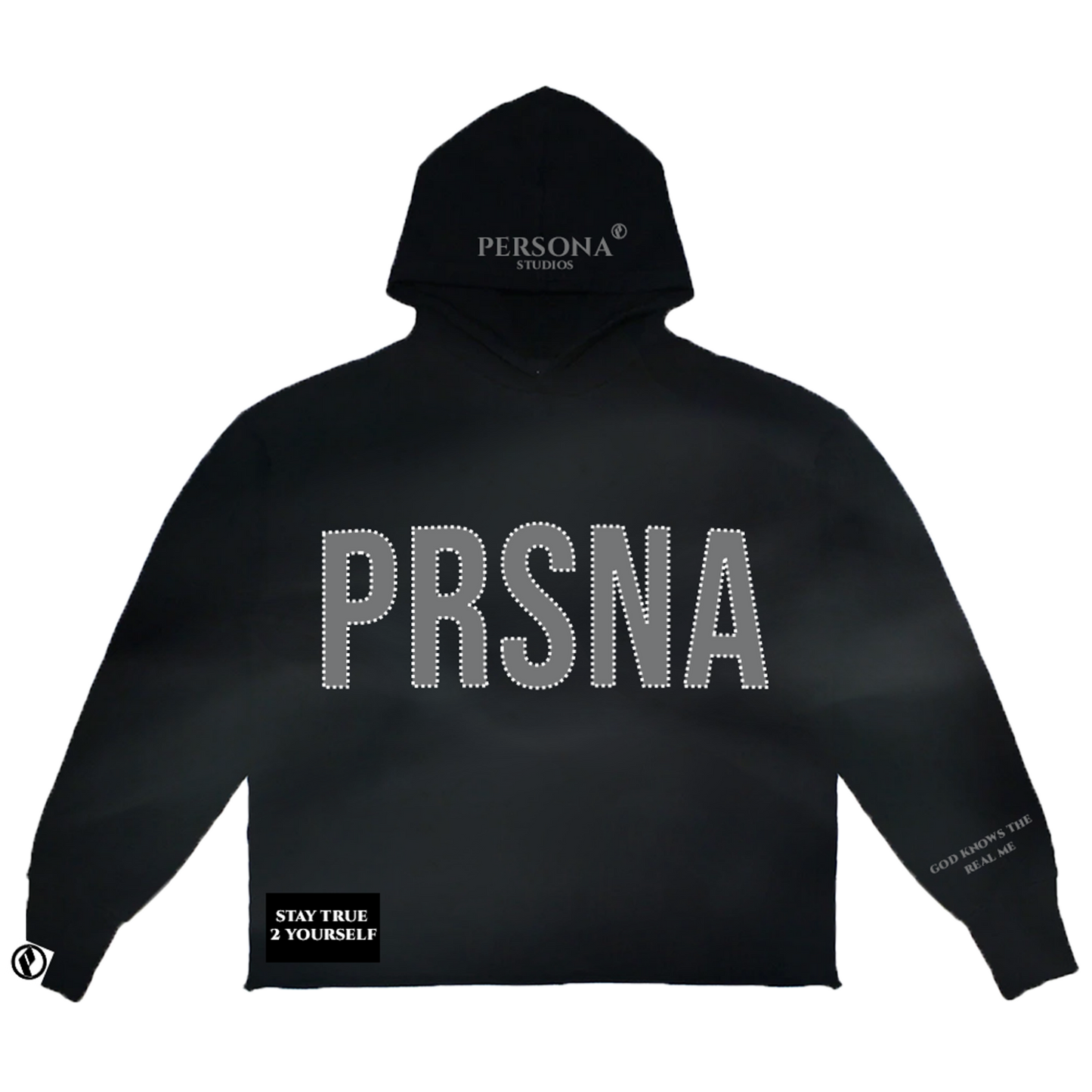 PERSONA Black Acid Wash Hoodie