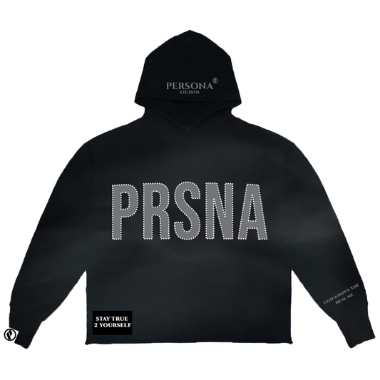 PERSONA Black Acid Wash Hoodie